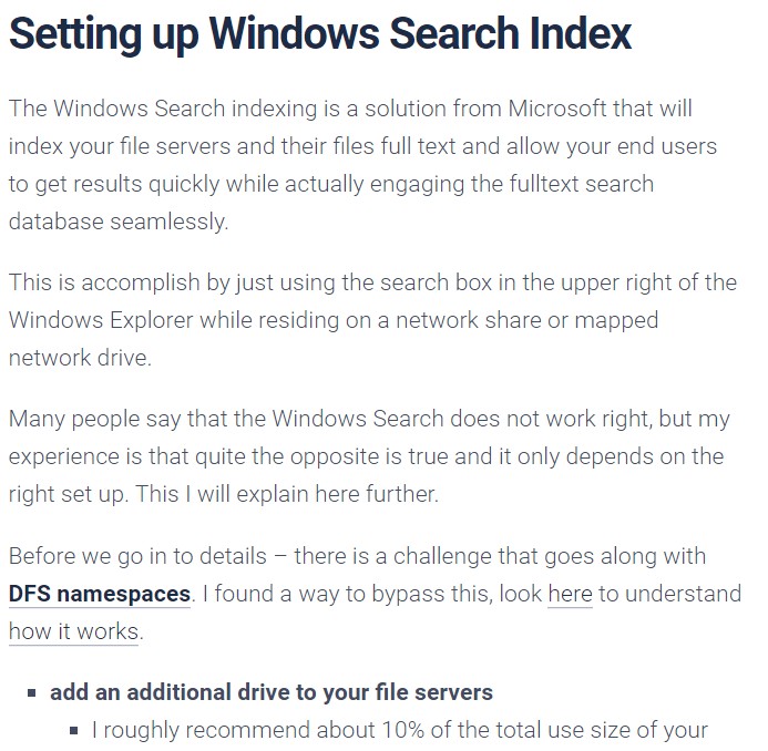 Setting Up Windows Search Index IT Admins